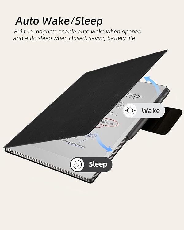 WALNEW Case for 11.8" Remarkable Paper Pro Tablet (2024 Released), Auto Sleep/Wake Protective Cover with Pen Clasp, Magnetic Slim Book Folio Cover for Remarkable Paper Pro, Black by WALNEW - Image 5