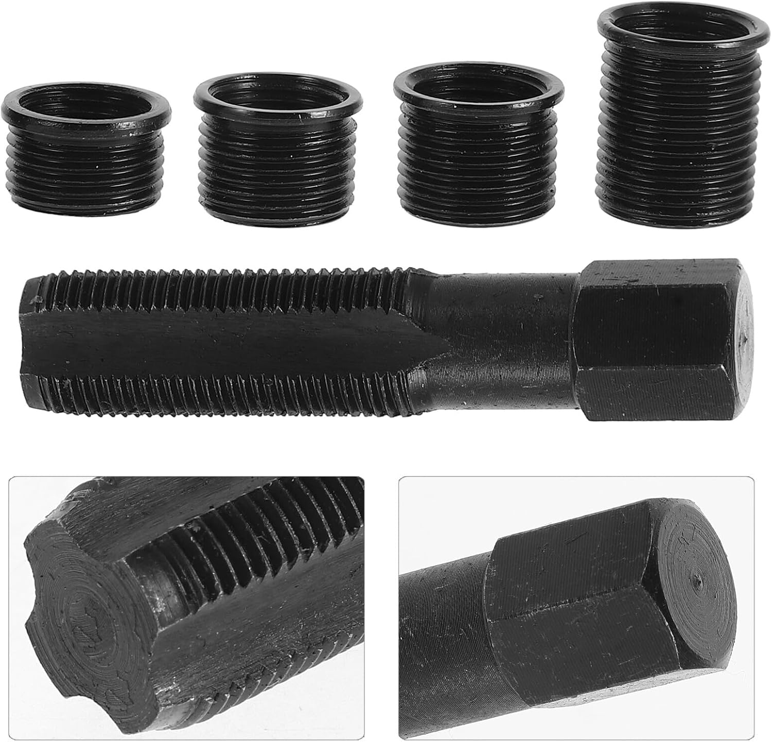 Spark Plug Thread Repair Kit Complete Engine Thread Repair Tools with Inserts Automotive Re-Thread Tap for Car Enthusiasts and Mechanics Random Color