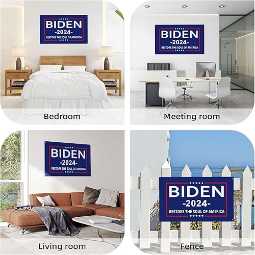 Miniatura 8 de Bandera Biden 2024 Restore The Soul Of America Bandera Joe Biden Kamala Harris Flag Pro Biden Bandera Premium de doble cara 3 x 5 pies, pancarta de