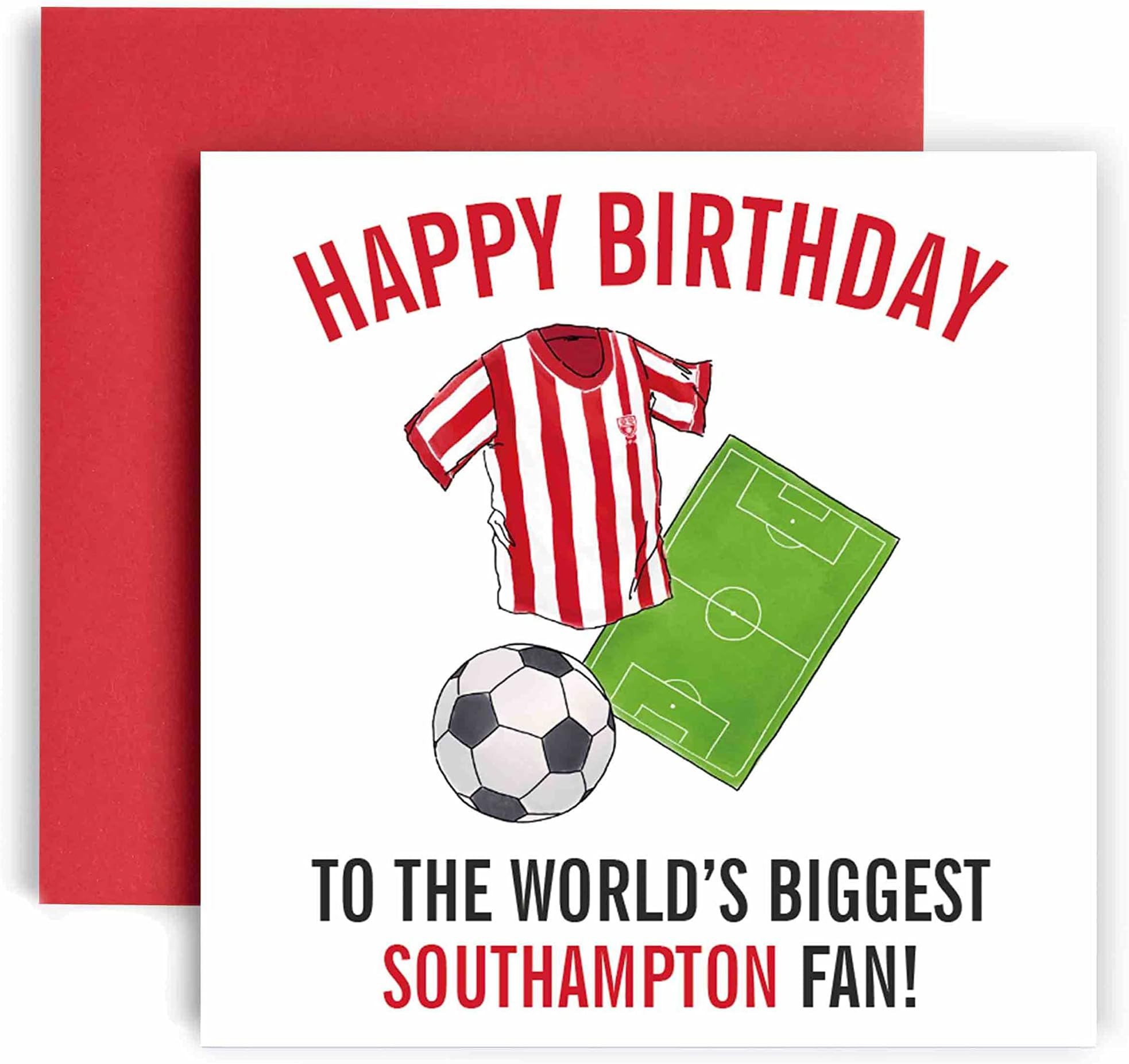Huxters Football Cards for Southampton Fans โ Happy Birthday Card for Dad, Husband, Grandad, Brother, Son โ Men Birthday Card for him - Football Themed Illustrations 14.8cm (Southampton)