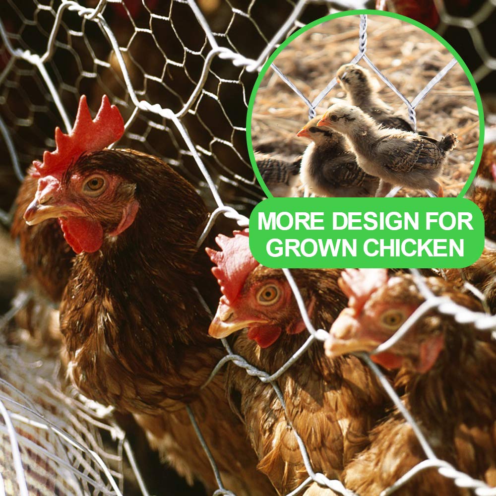 Amagabeli 2 inch Hexagonal Poultry Netting Galvanized Chicken Wire Mesh