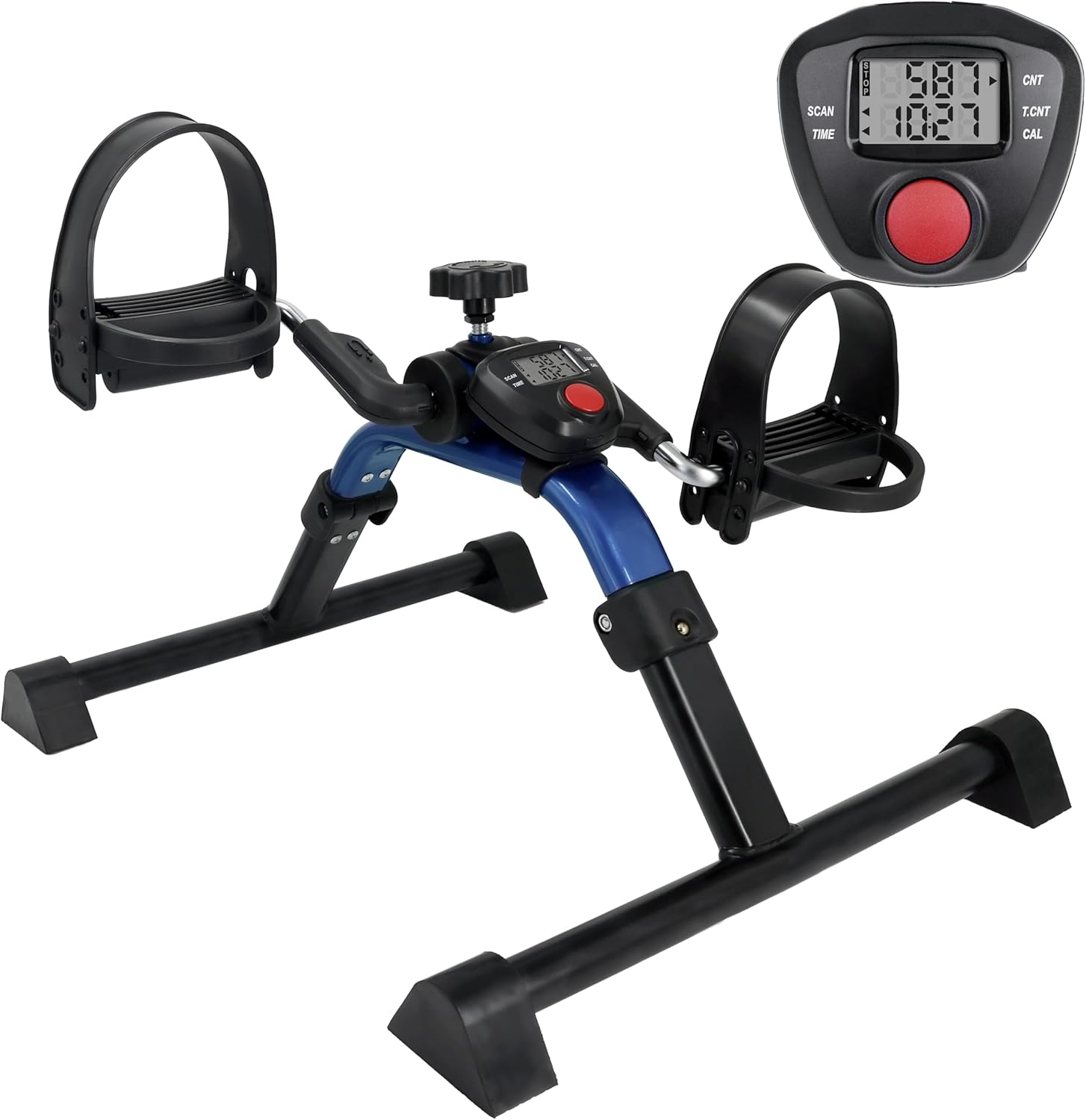 Vaunn Under Desk Bike Pedal Exerciser Ergometer with LCD Display – Mini Pedal Exerciser for Arm & Leg Workout, Folding Desk Cycle for Home Office, Physical Therapy & Low Impact Cardio
