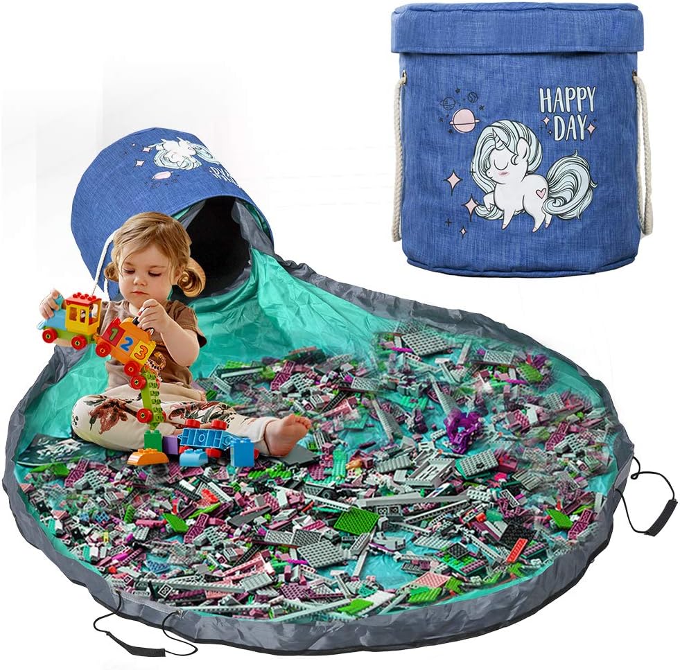 Play Mat and Toy Storage Organizer, Outdoor Toy Canvas Storage Basket