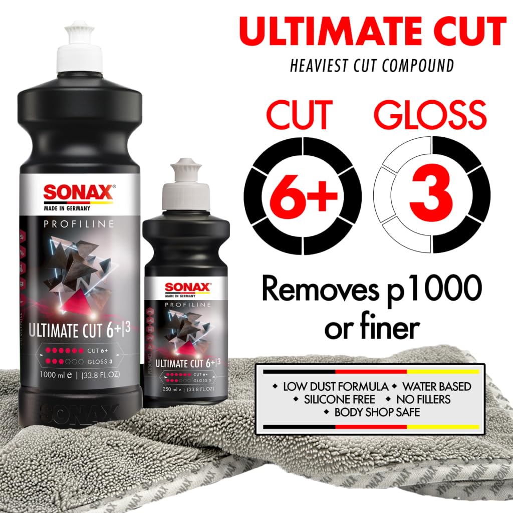 SONAX Compound & Polish Combo | High-Performance Polishing & Scratch Removal | Restores Gloss, Smooths Surfaces & Enhances Paint Finish | Son-CPC-KIT