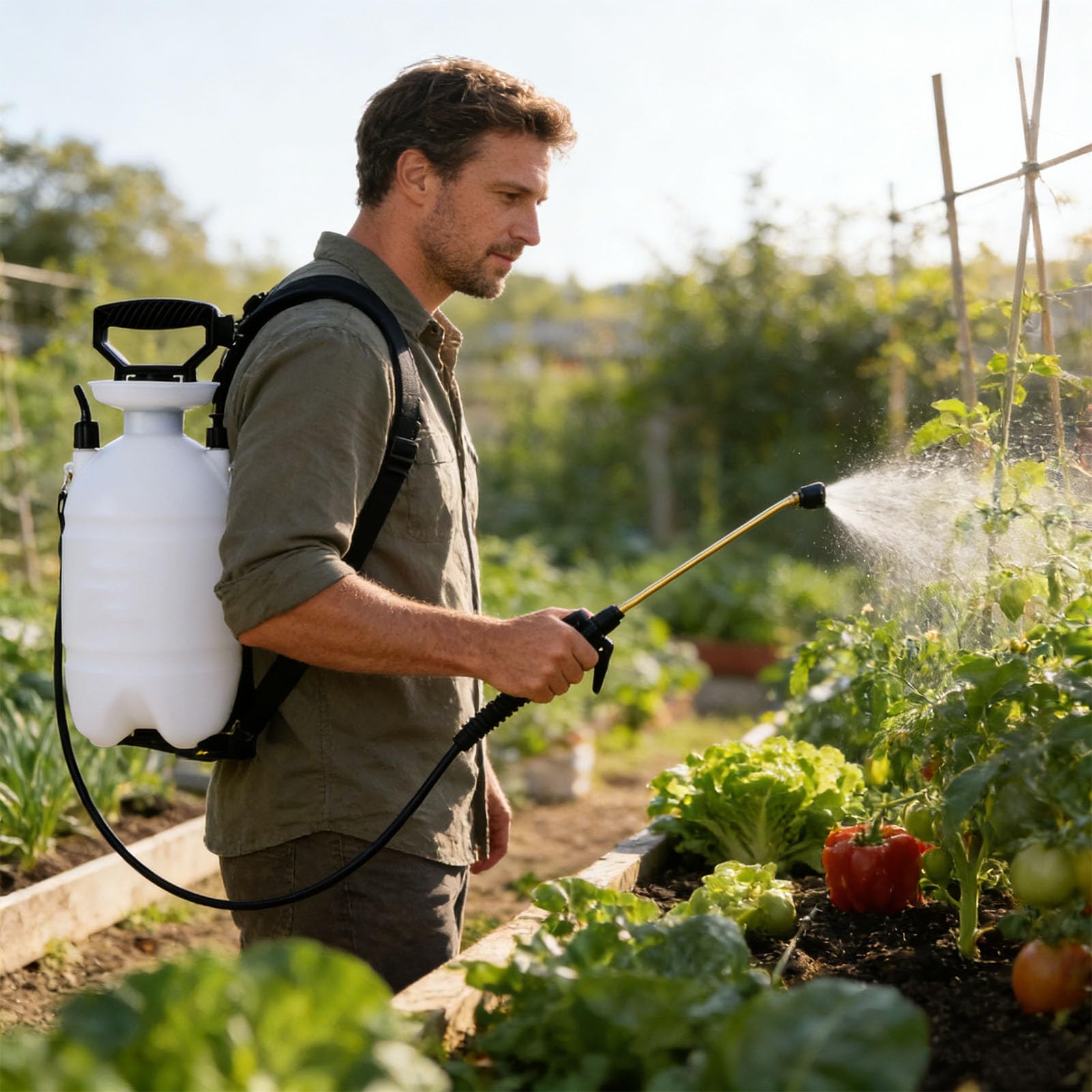 Grande capacità 4 litri Applicatore esterno per giardinaggio con costruzione robusta nebulizzazione fiore irrigazione bottiglia