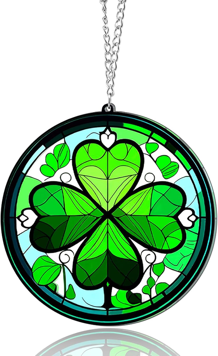St Patricks Day Decorations Gifts Lucky 4 Leaf Clover Decorations Gifts for Family Friends Irish Gift for Women Men Acrylic Suncatchers for Windows Hanging Shamrock Ornaments
