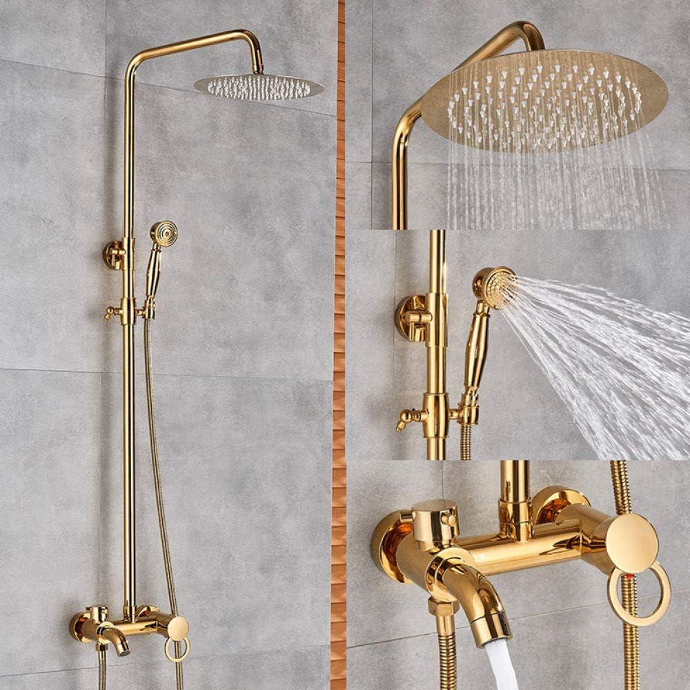 ADJAN Brass Bathroom Shower Set Tap Bathroom Shower Mixer Tap 8 Inch