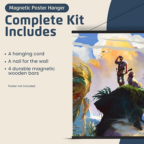 Miniatura 4 de Landmass Marco magnético para póster de 36 pulgadas de ancho, para colgar en la pared, marco de madera para pósteres, impresiones, fotos, fotos y