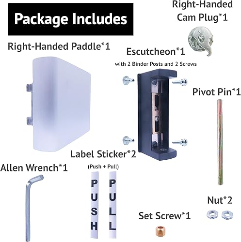 Miniatura 6 de elox Deadlatch - Manija de paleta para Adams Rite estilo estrecho cerrojo de puerta de tienda de puerta de mortaja cerradura de empuje puerta a