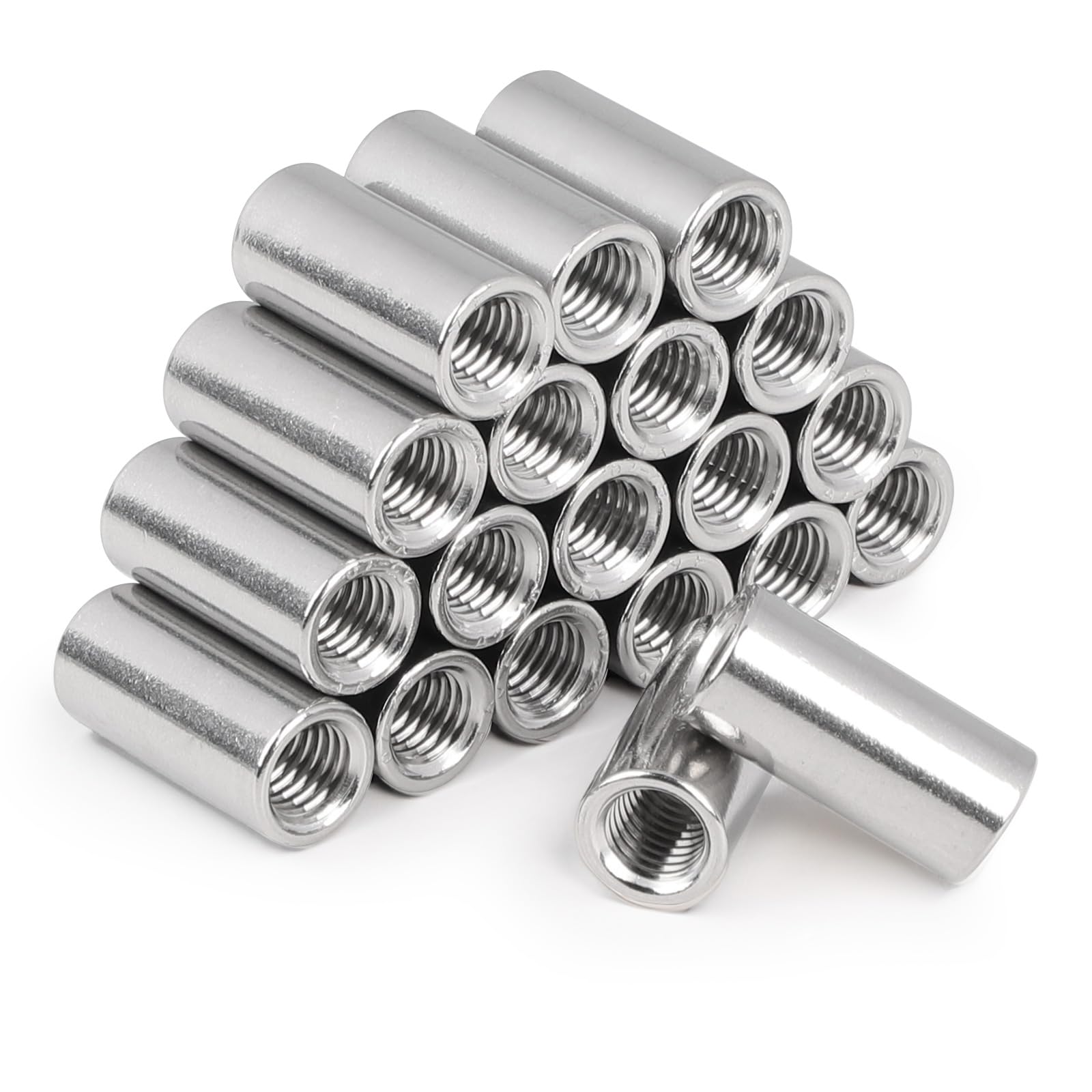 LALAGO 20 pièces Écrou Long Rond M12 x 30, Longueur Manchon Fileté en Acier Inoxydable V2A VA A2, Douille avec Filetage Intérieur, Écrous D'extension D'écartement de Raccordement pour Remplacement