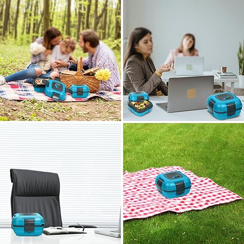 Miniatura 8 de Pinnacle Lonchera inulada a prueba de fugas para niños y adultos, contenedor térmico de acero inoxidable para la escuela, juego de 2 tamaños (azul,