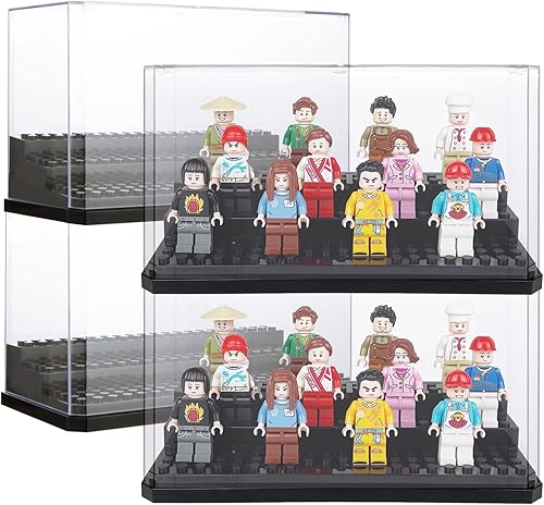 Vitrina de 4 piezas de minifiguras para figuras de acción, coleccionables, caja de exhibición de acrílico transparente para amantes de Lego, caja de