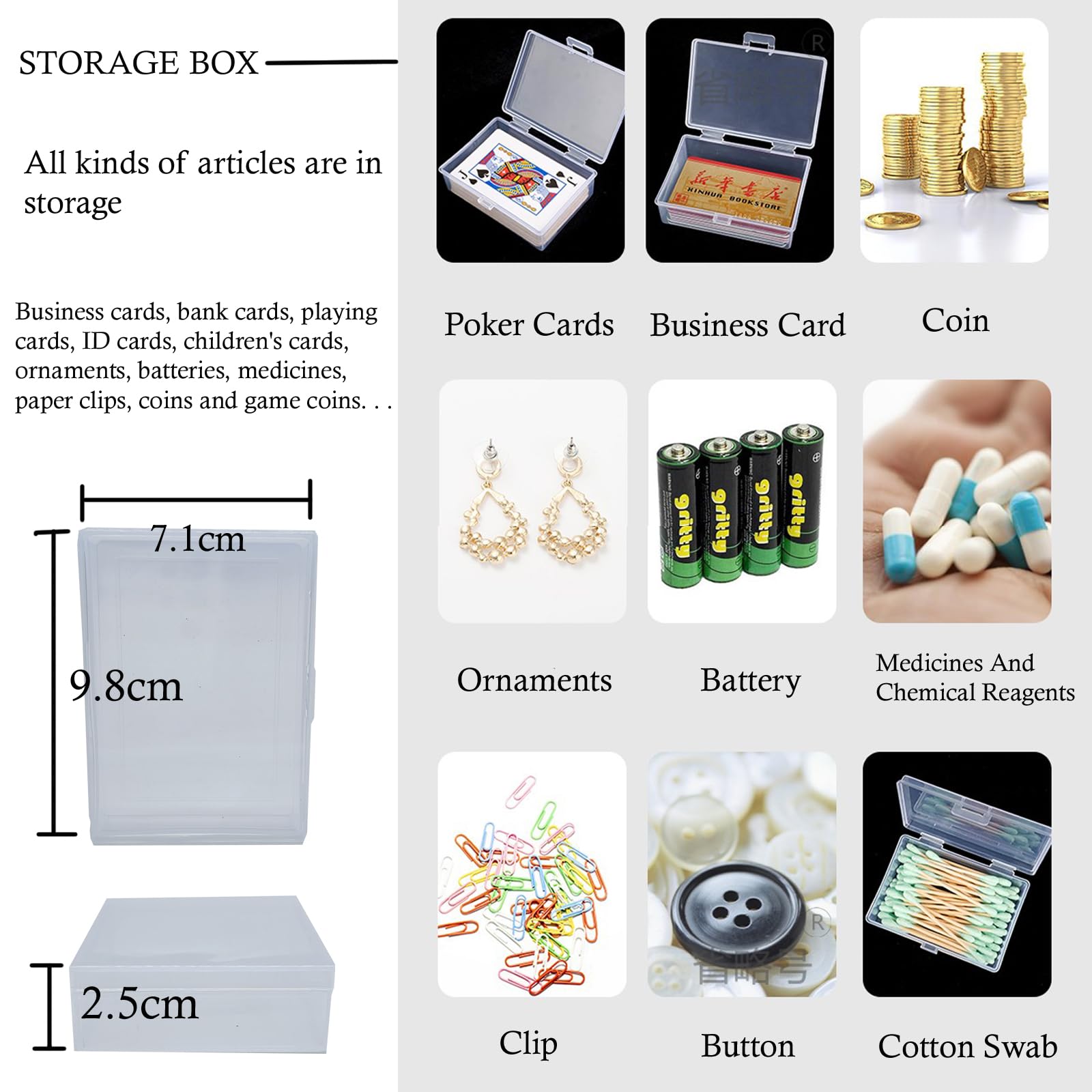 sumrica Magic Plastikowe etui na karty do gry, puste pudełko do przechowywania kart do gry, pudełko do przechowywania gier karcianych, przezroczyste etui na karty do gry w pokera, zamknięte zatrzaski,