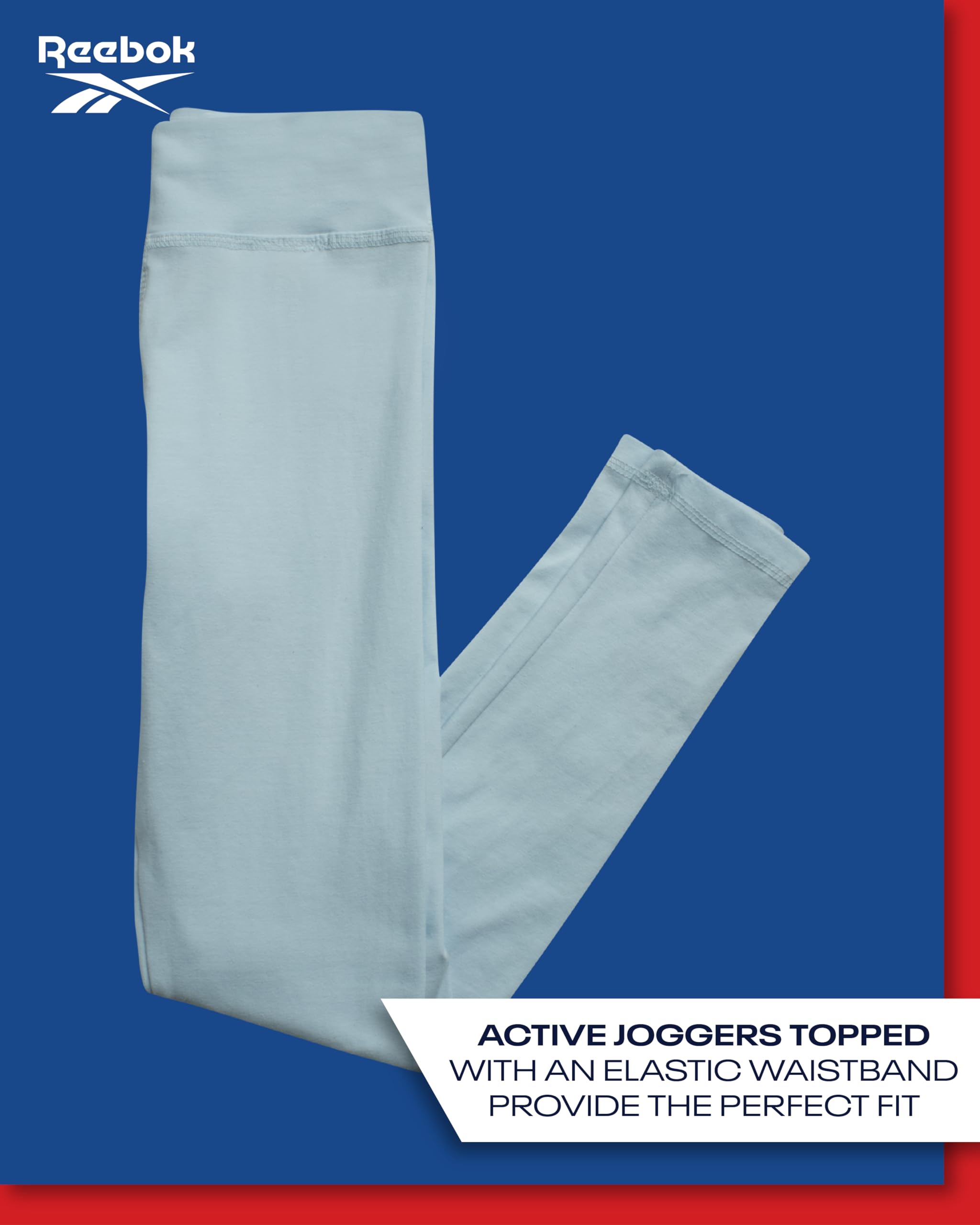 Reebok Leggings da ragazza – Leggings sportivi in cotone – Pantaloni da yoga elasticizzati per ragazze collant da danza (taglie: 7-12)