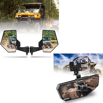 UTV Rear View Mirror, New OEM Defender Mirror, UTV Side mirror For No Door & Half Door & Full Door, Adjustable Large Side Mirrors Compatible with Can Am Defender HD5 HD7 HD8 HD9 HD9 MAX, OE Replace