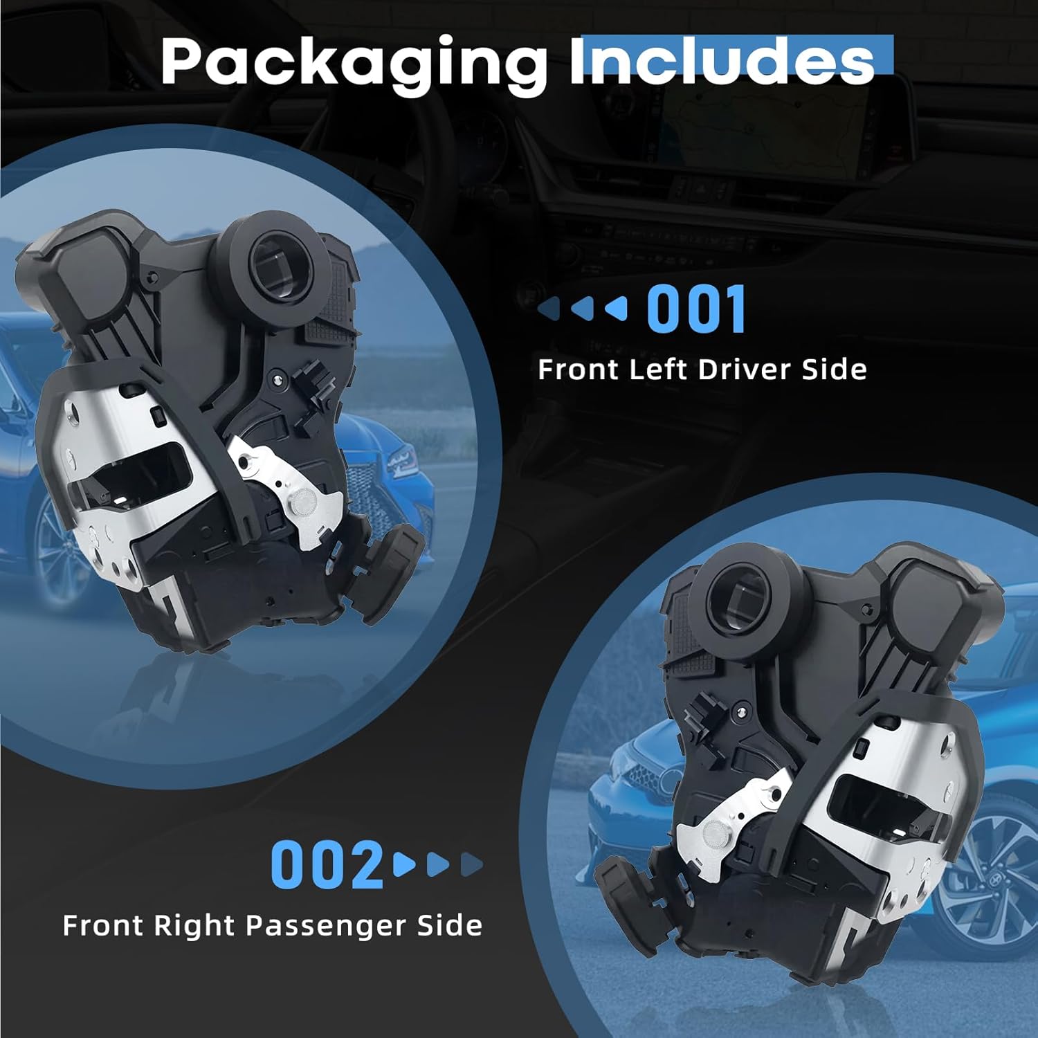 2Pcs Front Door Lock Actuator Motor Fit for Toyota Camry 4Runner Rav4 Corolla Highlander,Lexus ES300h GX460 Replaces # 69040-42250, 931-401,69030-42230,931-403