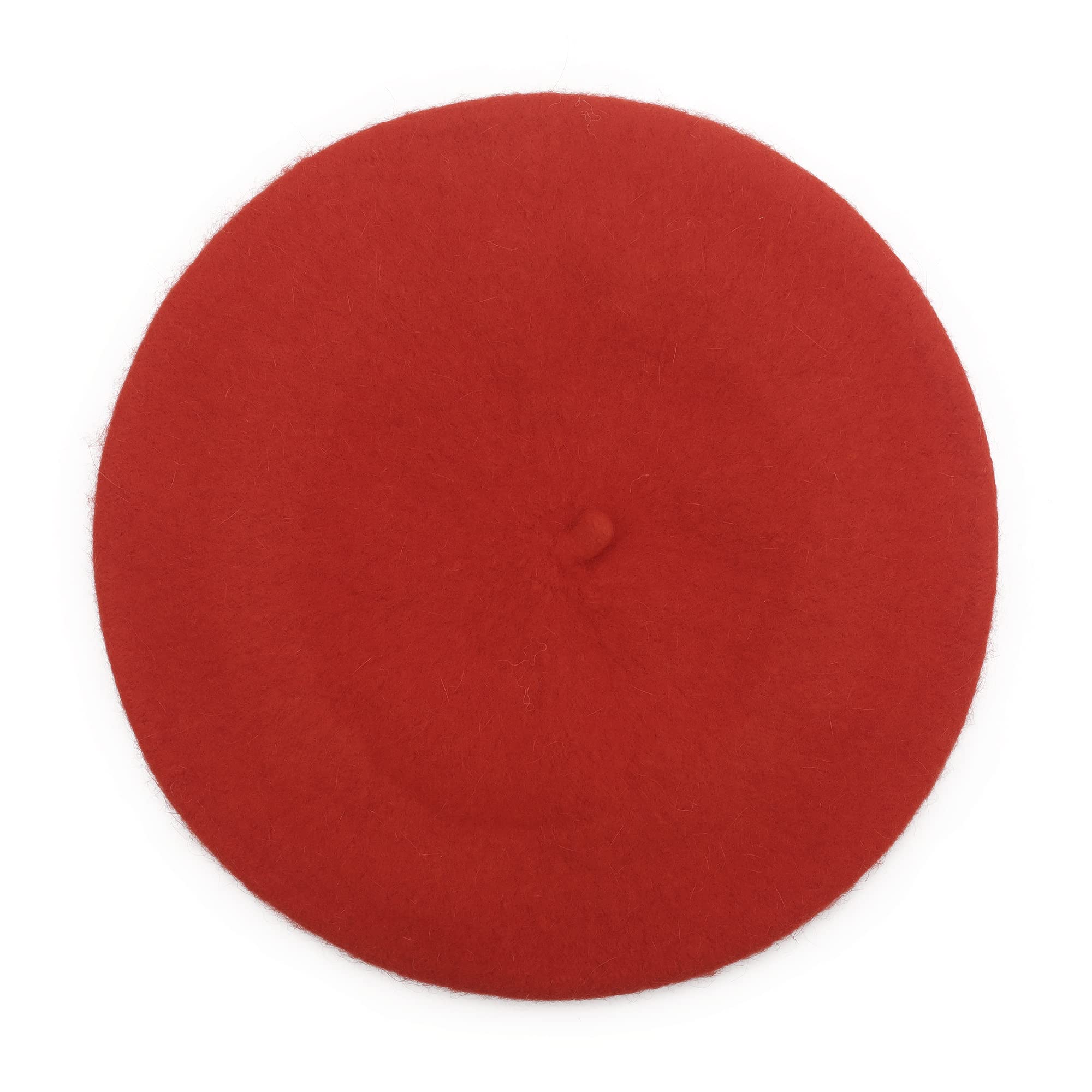 ZLYC Wool Kids Beret Hat Girls Solid Color Artist French Beret Cap(Red) - Image 2