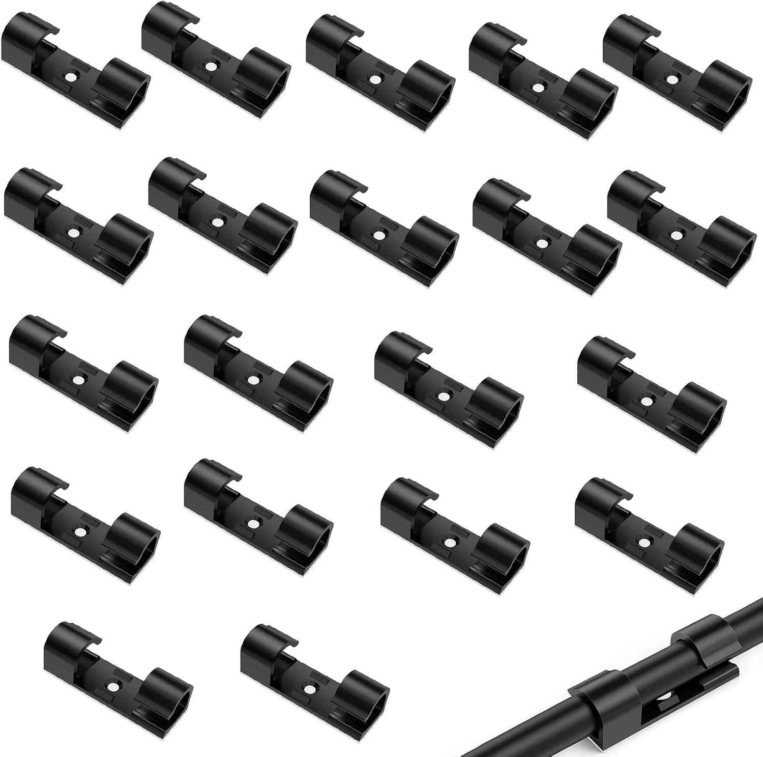 20 Pcs Cable Clips,Multicolored Strong SelfAdhesive Cable Tidy Wire Holder Electrical Cable