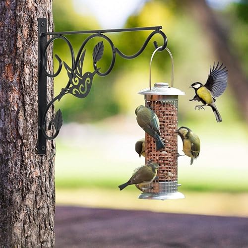 Miniatura 6 de Soporte para plantas colgantes, paquete de 4 ganchos de pared de 12 pulgadas con tornillos de hierro incluidos, colgador decorativo para comederos