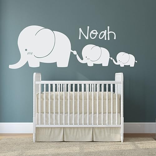 Miniatura 4 de Elephant Wall Decals - Twin Baby Nursery Decor Sticker, Decoration for Kids Room, Playroom, Jungle Theme Bedroom
