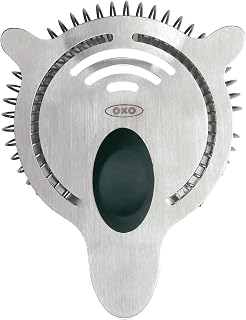 OXO SteeL Cocktail Strainer - Durable Stainless Steel Hawthorne Strainer with Drip-Free Lip & Comfort Grip