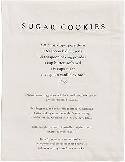 Sweet Water Decor Sugar Cookies Tea Towel | 100% Cotton | Large Size 28 x 25 inches | Cream with Black Text | Bathroom, Kitchen, Dish (Sugar Cookies)