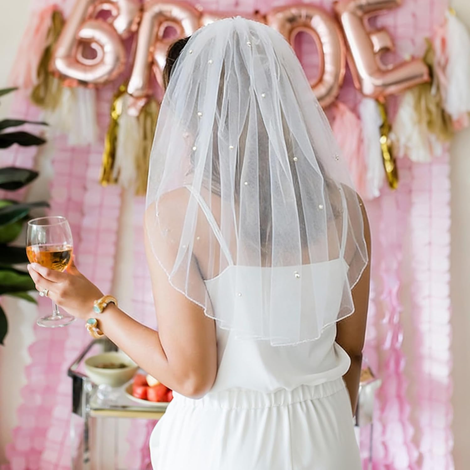 Canitor Veil Set Bachelorette Party Favors Accessories Bridal Shower Favors Gifts For Bride