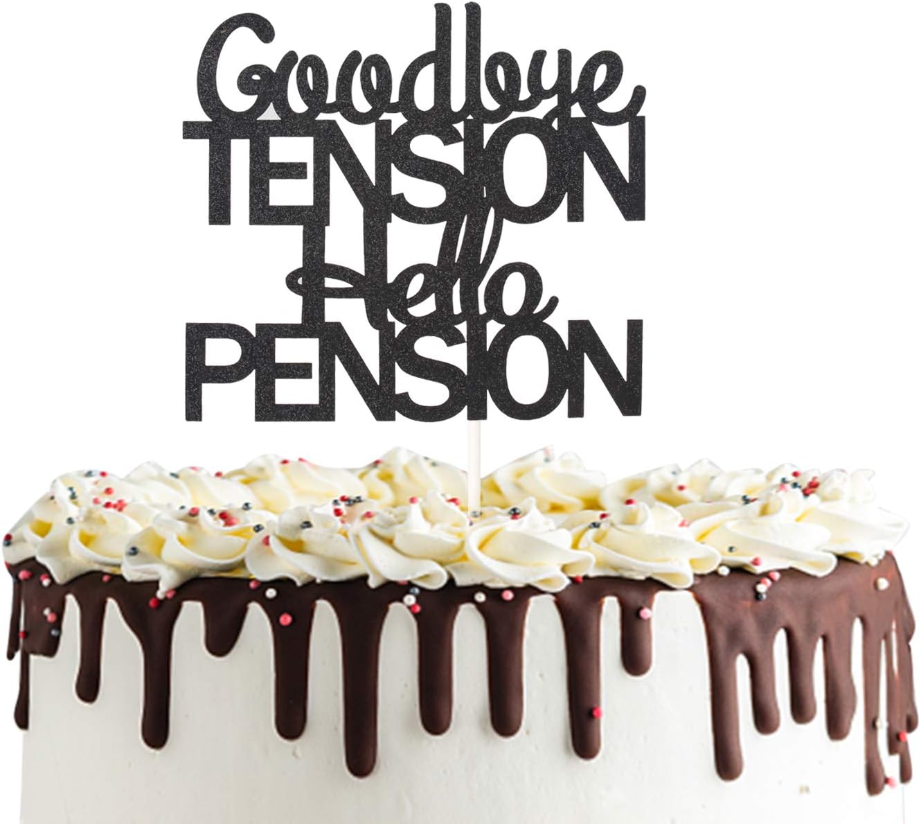 Retirement Cake Topper, Black Glitter Party Uganda Ubuy
