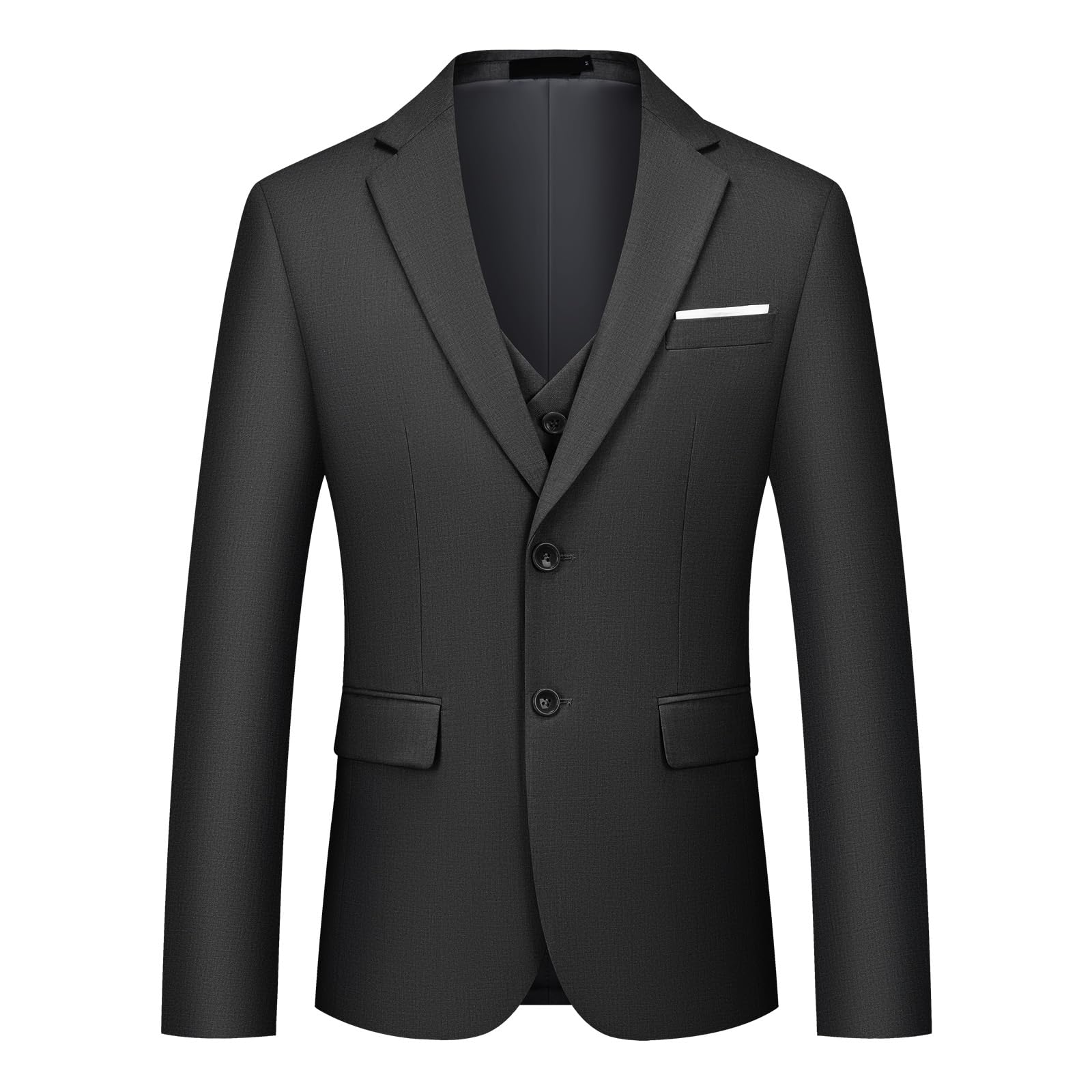Costumes Hommes Slim Fit 3 Pièces à Deux Boutons Vests de Smoking Formel Mariage Suits Blazer Veste Gilet et Pantalon