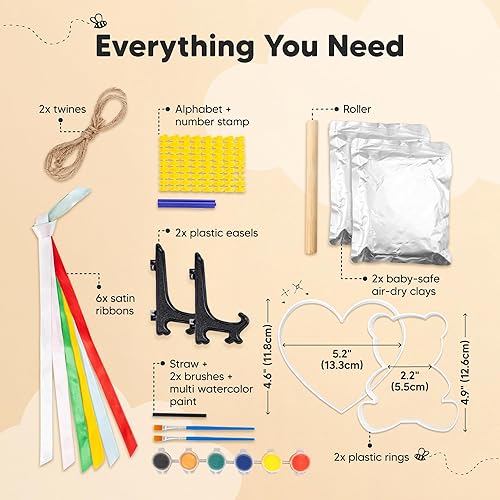 Miniatura 2 de Kit de huellas de mano y pie para bebé - Adorno personalizado para la primera Navidad del bebé, adorno de recuerdo de huella de recién nacido, kit