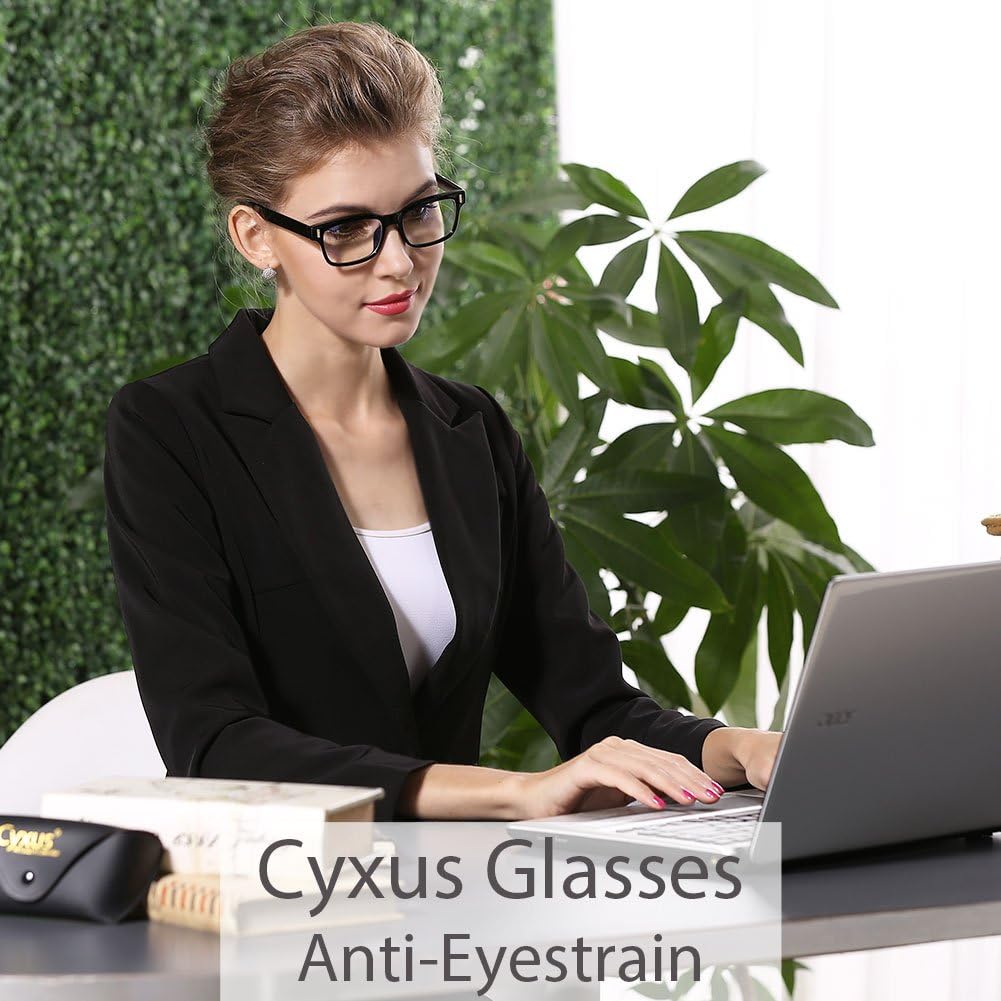 Cyxus Blue Light Blocking Computer Glasses for Anti Eye Strain UV Clear Lens Eyewear Women/Men (8084T01,Black)
