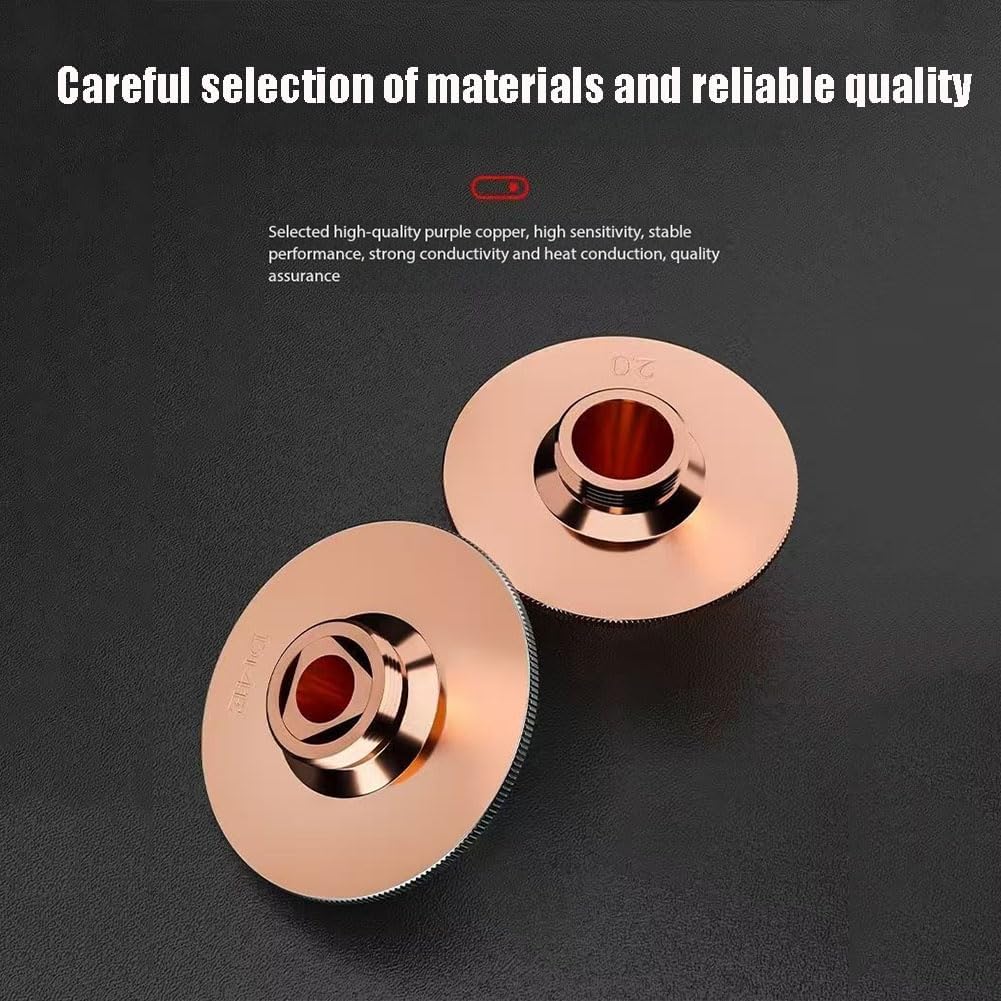 10 pieces Laser cutting machine nozzle D28/D32 single and double layer copper welding high-speed laser accessories Single-layer laser nozzle D28H15 Hole diameter 3.5mm