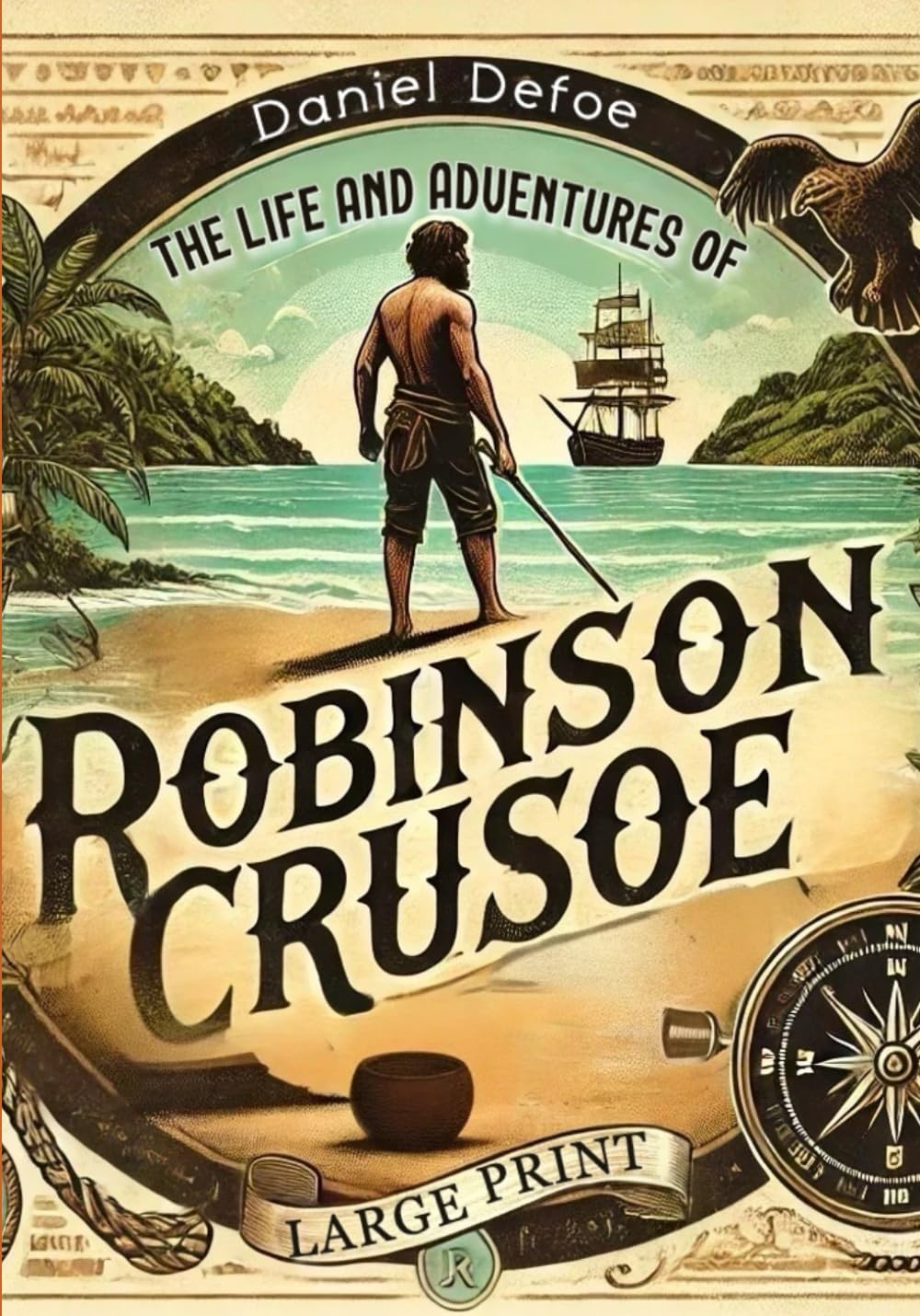 The Life and Adventures of Robinson Crusoe (Large Print Edition): An epic journey exploring the resilience of the human spirit when faced with isolation and adversity