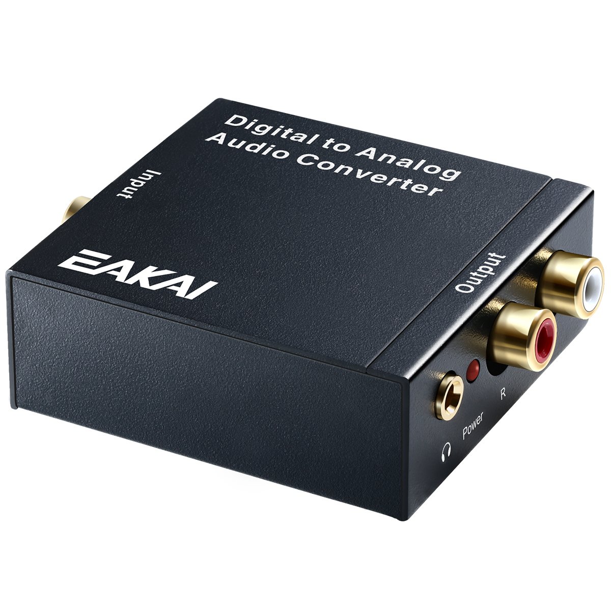 EAKAI Digital Optical Coax to Analog RCA Audio Converter with 3.5 mm Jack, 24-bit DAC with DC 5V Power Supply Adapter [USA UL Licensed]