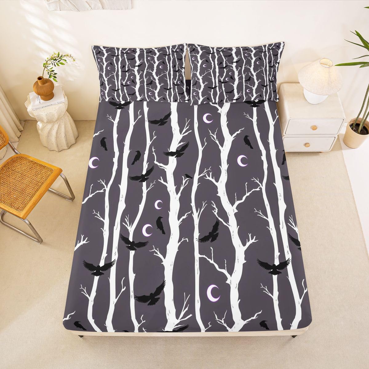 Erosebridal Birch Tree Full Bed Sheets image 2