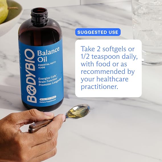 BodyBio Balance Oil - Essential Fatty Acids for Brain, Skin, Mood