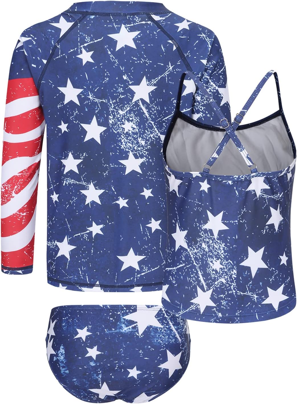 HowJoJo Girls Two Piece Swimsuits Long Sleeve Rash Guard Set Kids Bathing Suits UPF 50+