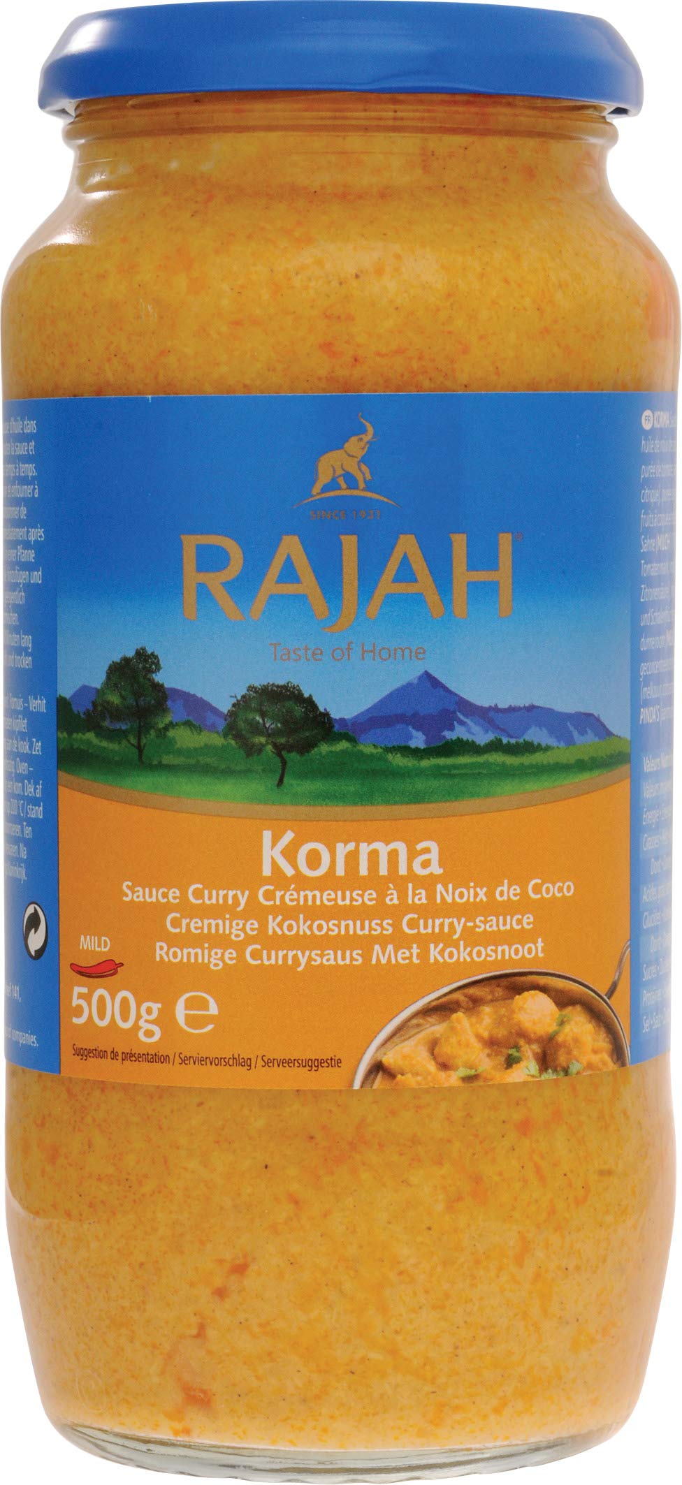 Rajah Korma Kokos-Curry-Sauce – Milde Fertigsauce – 2…