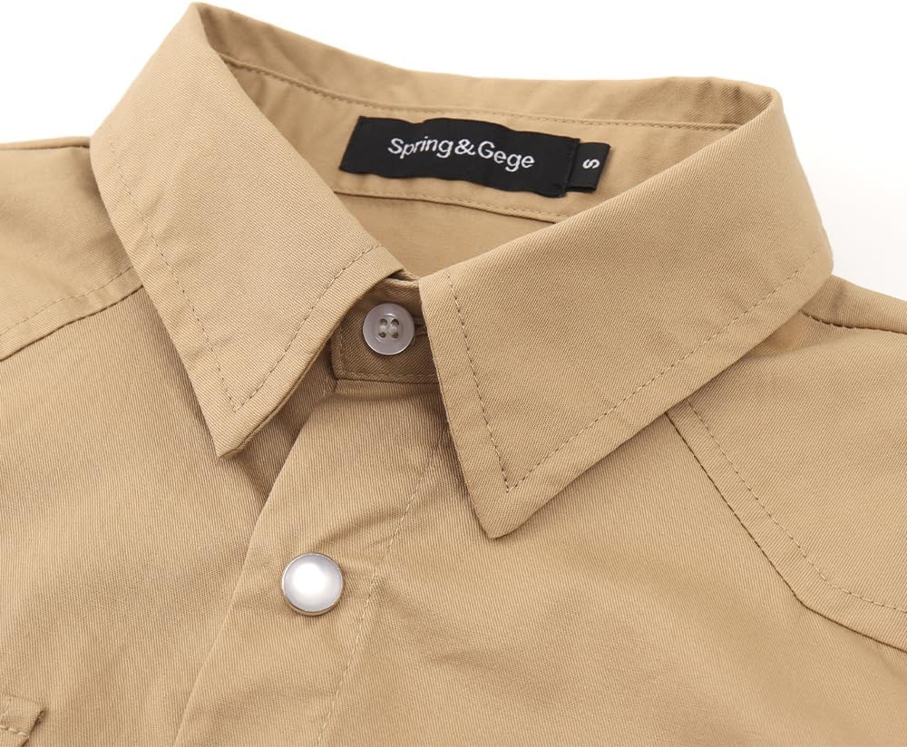 Spring&Gege Boys' Long Sleeve Western Cowboys Pearl Snap Button Down Shirts (5-14 Years) - Image 4