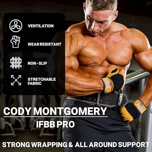 Miniatura 6 de Schiek Sport Model 415 - Guantes sin dedos para levantamiento de pesas de larga duración