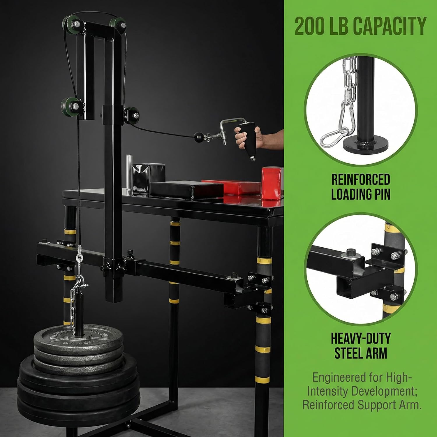 SYNTECSO Arm Wrestling Battle Table Training Pulley System, Tensile Force Professional Equipment Fitness Forearm, Table Corner Fixation Wrist Exerciser