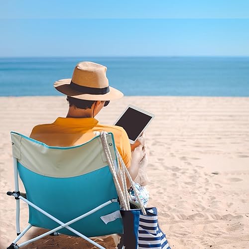 Miniatura 2 de VILLEY Silla de camping de playa  Silla ligera portátil para exteriores, silla plegable fácil con bolsa de transporte, para senderismo, pesca,