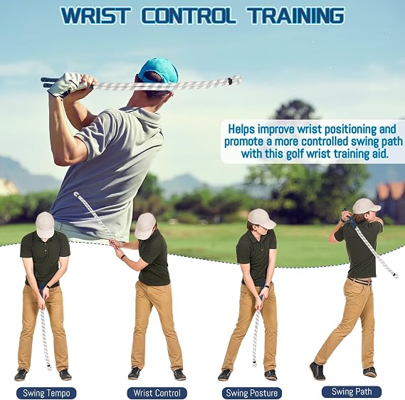 Golf Swing Trainer, Golf Rope Swing Training Aid for Tempo, Warm-Up & Strength Control, Portable Golf Training Aid to Improve Swing Speed, Rhythm and Muscle Memory