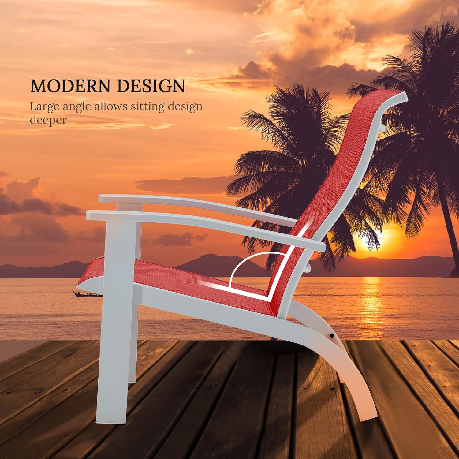 VICLLAX Outdoor Adirondack Chair, Patio Chair for Lawn Garden, All Weather Outdoor Lounge Chair