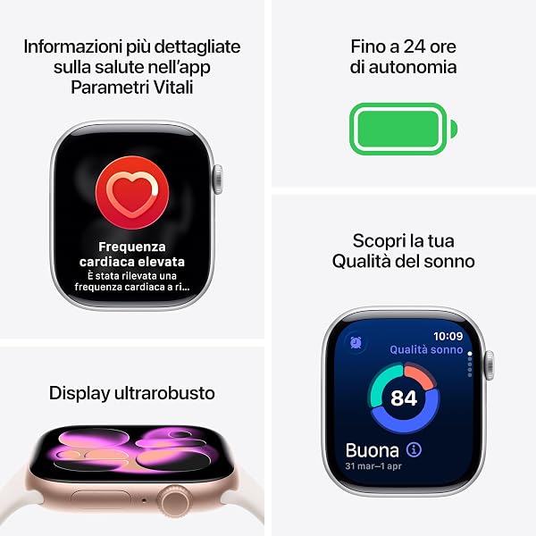 Apple Watch Series 11 GPS, Cassa 46 mm in alluminio Jet Black con Cinturino Sport nero - M/L - 2