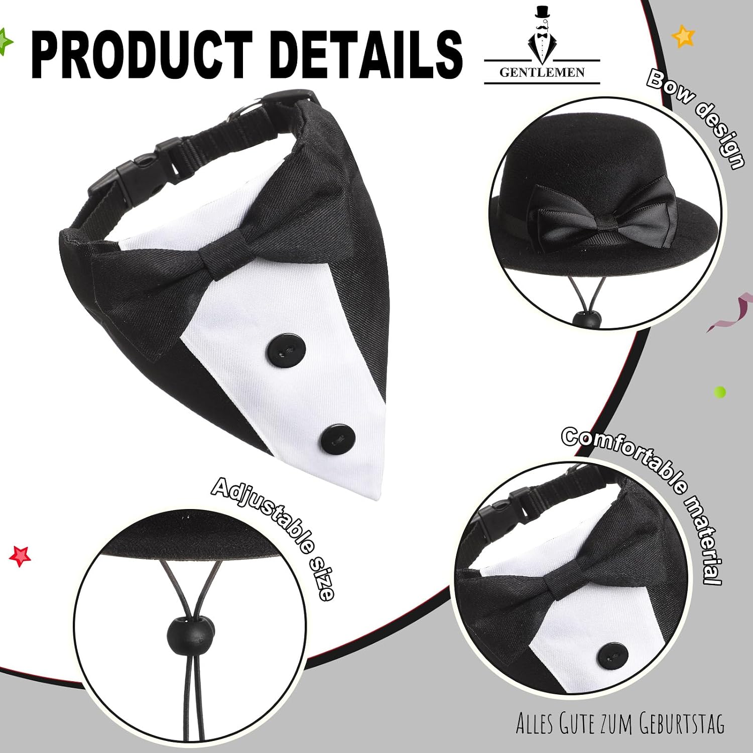 Abbylike Porch Goose Formal Tuxedo Outfit Bow Hat Bowtie for 17" 23" Statue image 3