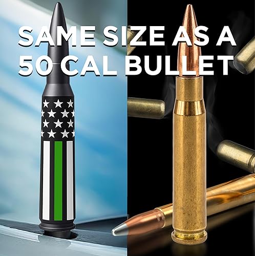 Miniatura 6 de EcoAuto Antena de repuesto para automóvil fabricada con aluminio de grado militar, diseño antiastillado y antirrobo (bandera estadounidense militar)