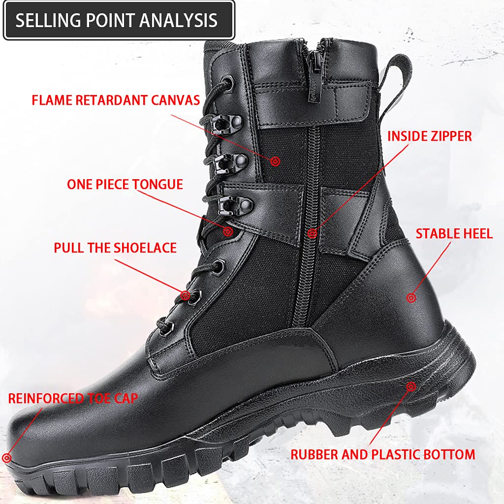 Ultralight boots Boots dla mężczyzn, wysokiej góry Mesh Oddychające buty wojskowe z boku zamek błyskawiczny,Black Mesh-42(UK 8.5)