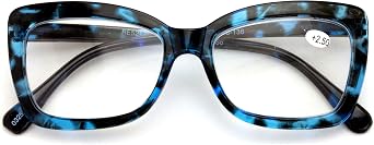 Women Big Lens Butterfly Reading Glasses - Fun Cateye Clear Lens Readers - Vintage Fashion