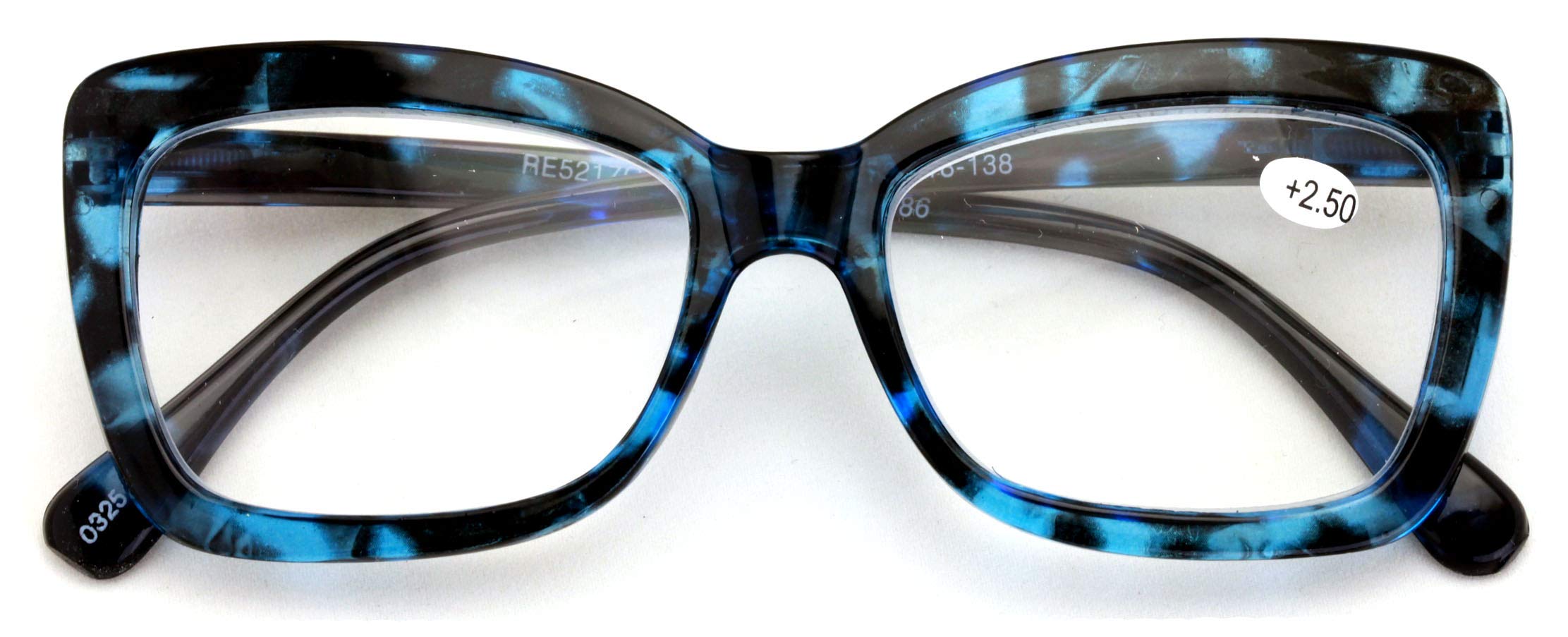 Women Big Lens Butterfly Reading Glasses - Fun Cateye Clear Lens Readers - Vintage Fashion